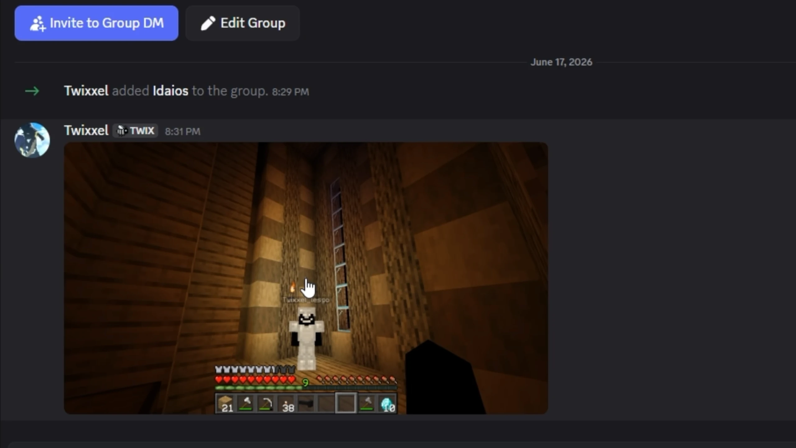 Discord image of the screenshot Twixxel took earlier